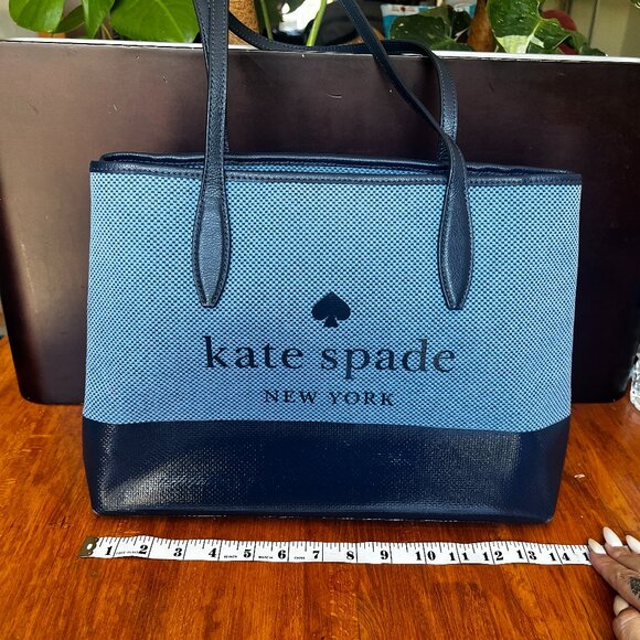 Kate Spade Blue Canvas Street Tote Bag - Picture 4 of 15